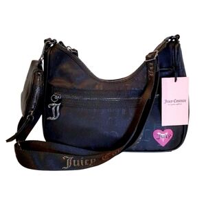 Juicy Couture Liquorice Material Girl Shoulder Bag Crossbody Black NWT